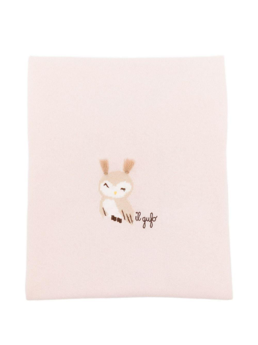 Copertina da culla per neonata Il Gufo rosa con ricamo Gufo A25GOG0002EM220 304 IL GUFO 