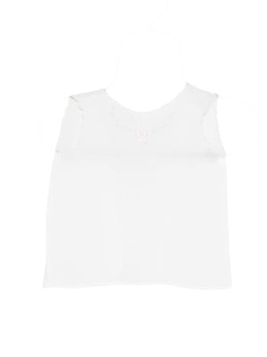 Mariella Ferrari baby girl's white T-shirt with pink embroidered details