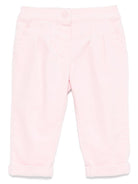 Pantaloni per neonato Moschino Kids rosa a coste con logo sul retro MDP038LVA05 50209 MOSCHINO KIDS 