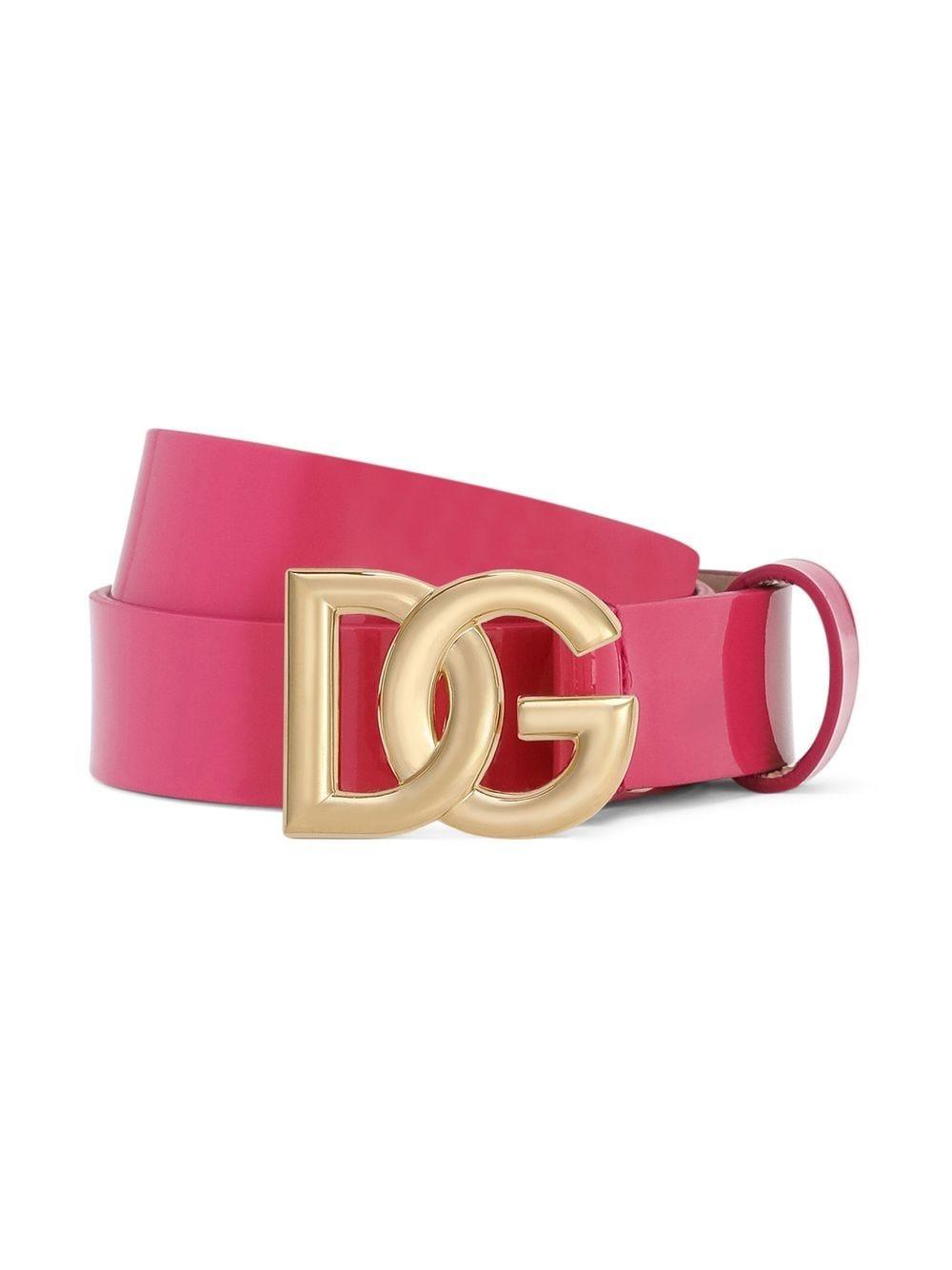 Cintura per bambina Dolce & Gabbana Kids fucsia con logo DG oro EE0062 A1471 80411 DOLCE & GABBANA KIDS 