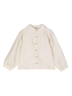 Camicia per bambina Donsje Ister beige con colletto con pettorina