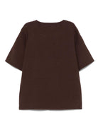 T-shirt per bambina Laneus Kids marrone con logo ricamato F5LKJGKE043 920 LANEUS 