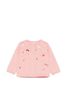 Cardigan per neonata Bonpoint rosa con ricamo ciliegie S06XCAK00007 124A BONPOINT 