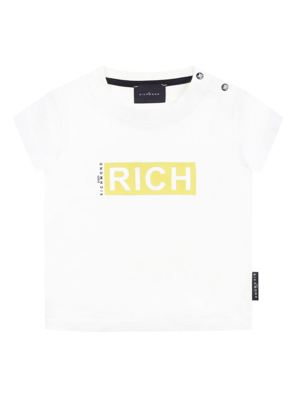 T-shirt per neonato John Richmond Junior bianco con logo RIP25072TS WHITE JOHN RICHMOND JUNIOR 