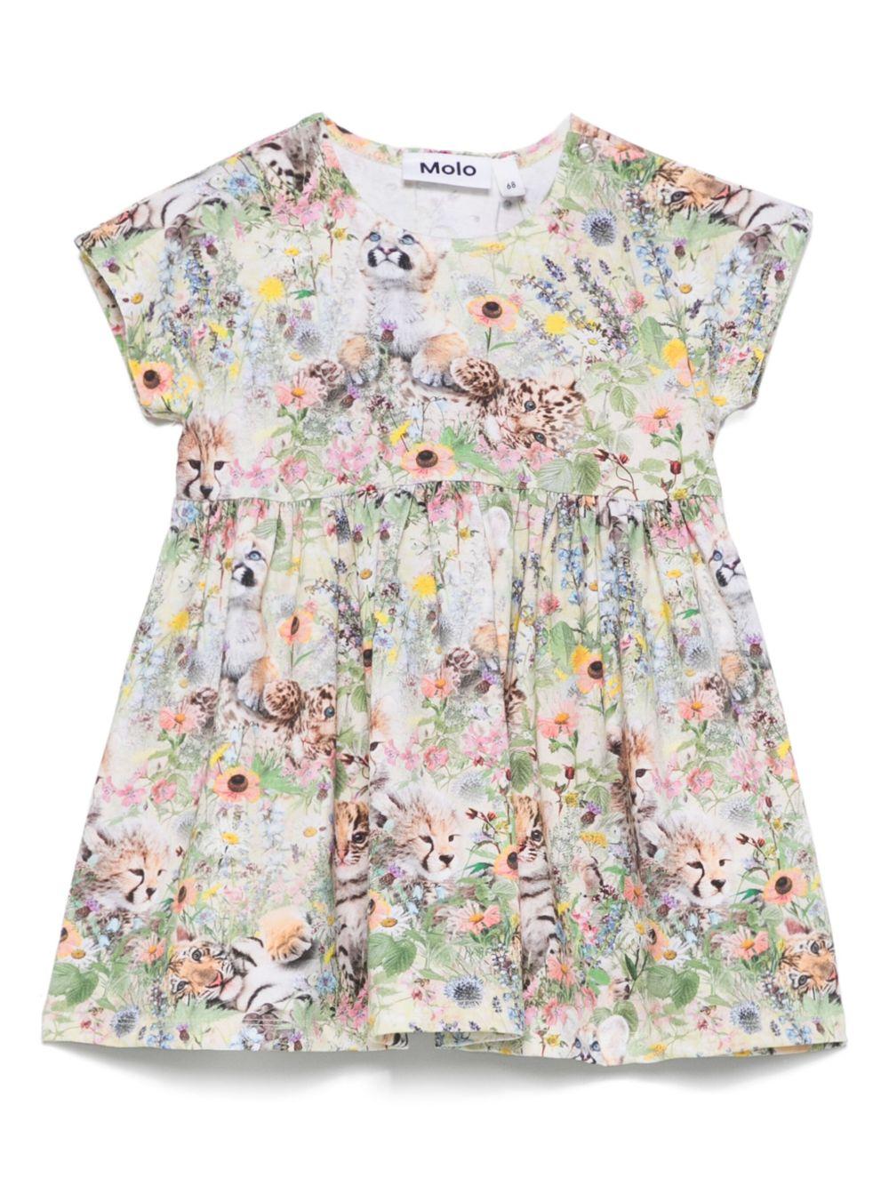Abito Channi per neonata Molo multicolor con fiori 4S25E116 9278 MOLO 