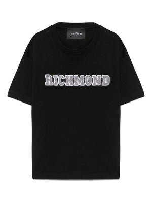 John Richmond Junior black T-shirt for boys with front logo application