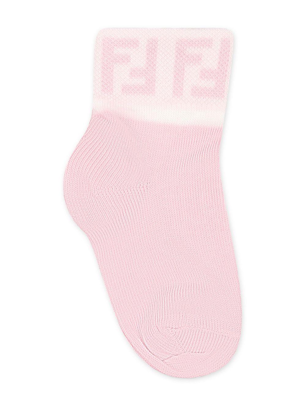 Calzini per neonata Fendi Kids multicolore con logo ricamato (5 paia) BFN038 ASQV F1PMK FENDI KIDS 