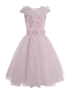 Abito per bambina Monnalisa rosa con applicazione a fiori 77G900 7121 0092 MONNALISA 