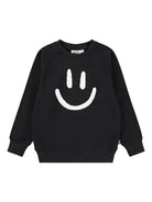 Felpa per bambino Molo Mike nero con stampa smile 6W25J201 0099 MOLO 