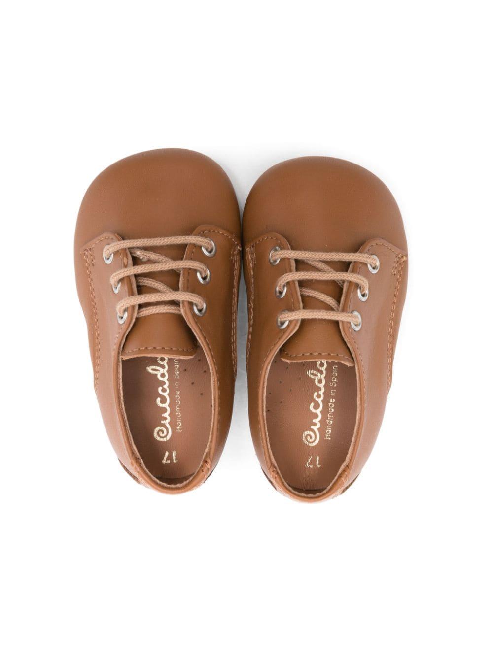 Scarpe primi passi per neonato Eli1957 marrone con lacci 14027AK CUOIO ElI 