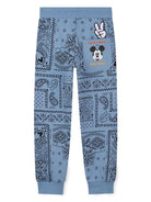 Pantaloni per bambino Marc Jacobs Kids x Disney Mickey Mouse blu con stampa paisley W60651 822 THE MARC JACOBS KIDS 