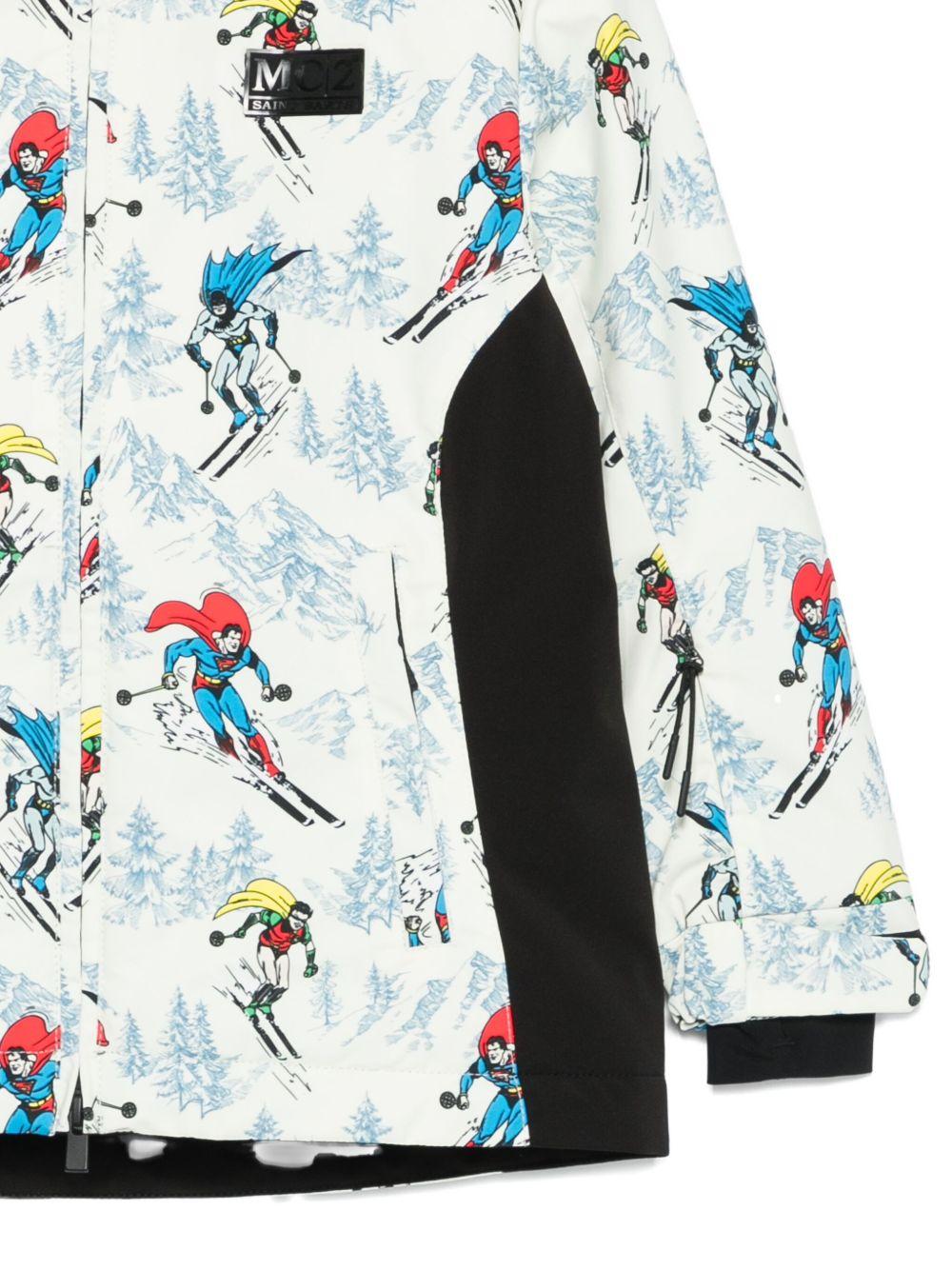 Giubbino per bambino Mc2 Saint Barth Kids bianco con stampa grafica all-over WLD0001 00823I MC2 ST. BARTH KIDS 