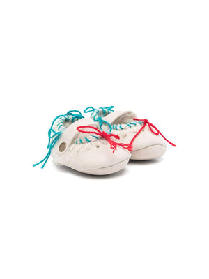 Ballerine con applicazione per neonata Mou Kids bianco con design slip-on