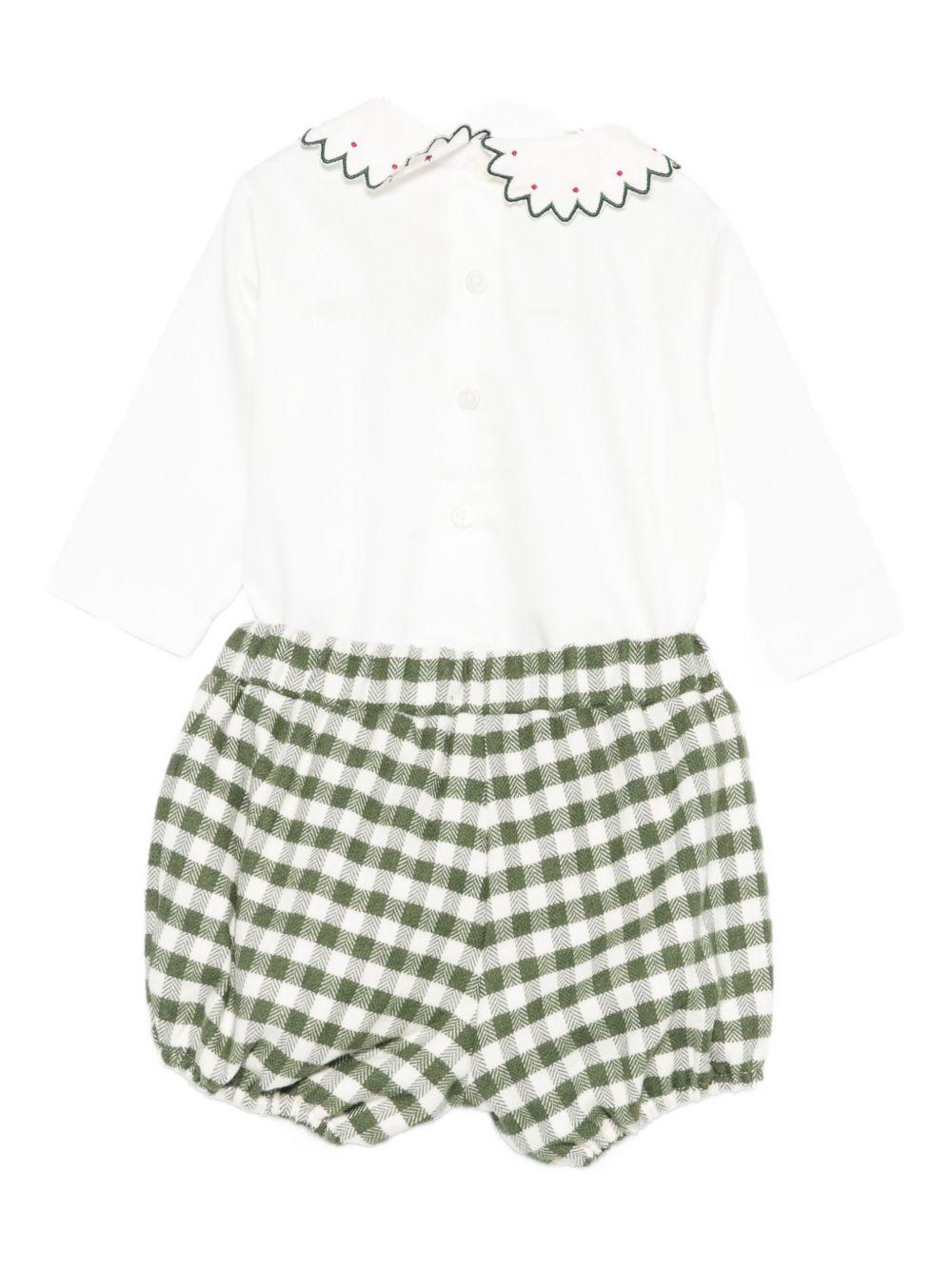 Set t-shirt e shorts per neonata La Stupenderia multicolore con bordo smerlato 1TBCT19 Y07V/R LA STUPENDERIA 