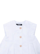Abito per neonata Balmain Kids bianco con bottoni dorati BY1131 P0562 100 BALMAIN KIDS 
