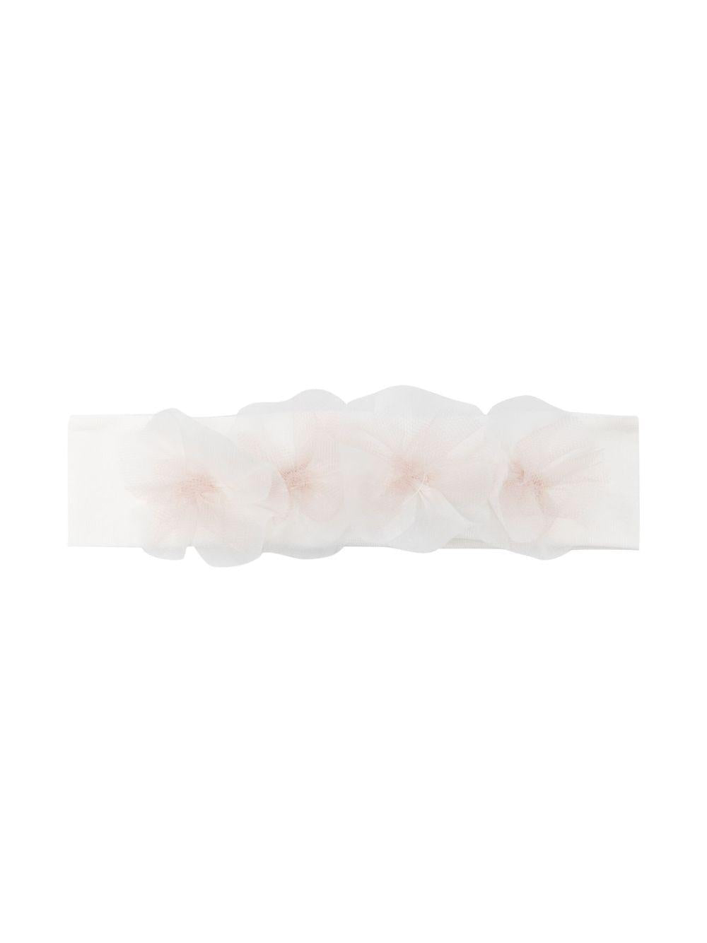 Cerchietto per bambina La Stupenderia bianco con applicazione a fiori ABFA62 PIN LA STUPENDERIA 