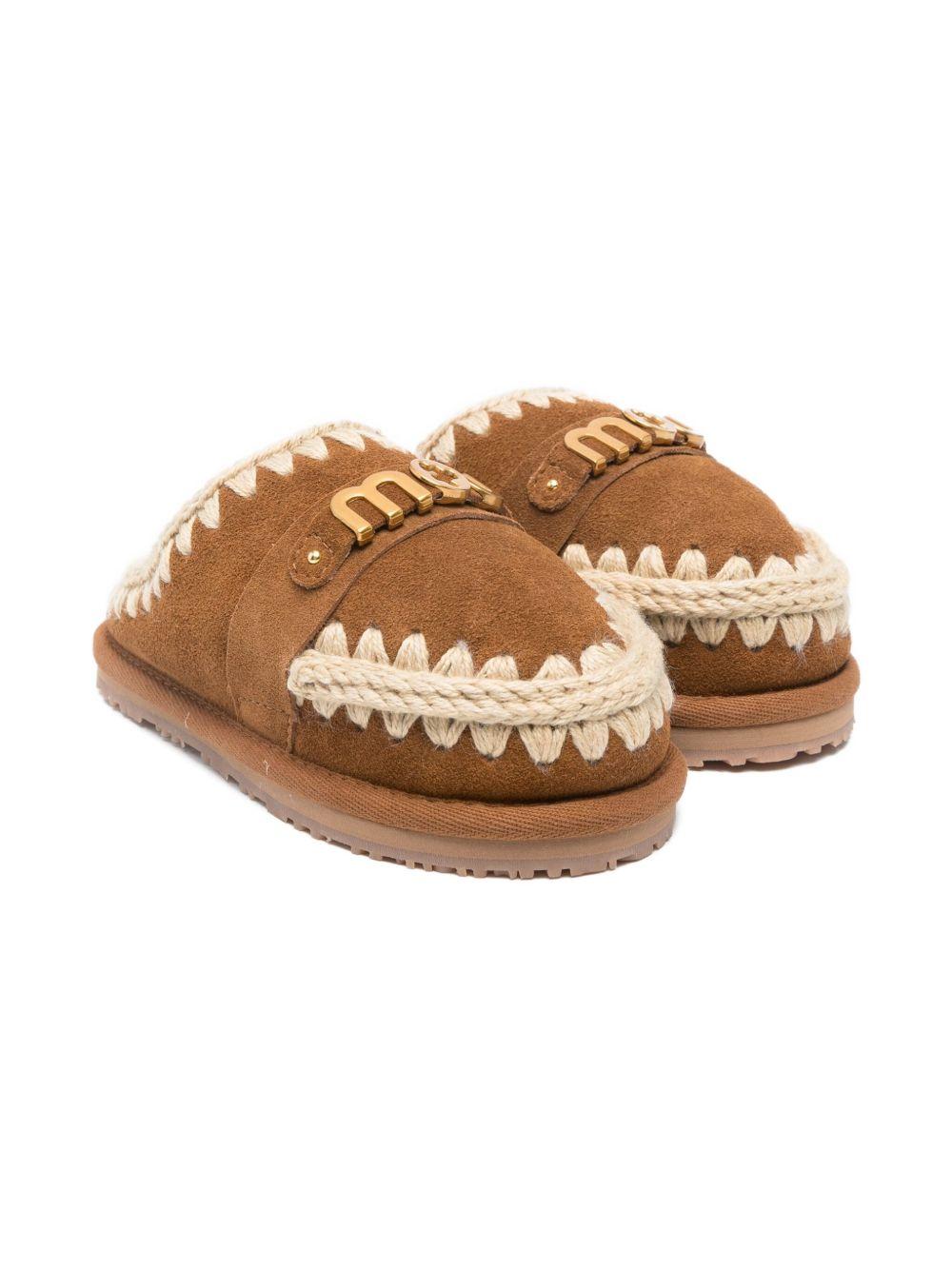 Ciabatte per bambina Mou Kids beige con rifiniture intrecciate FK161000A COG MOU KIDS 
