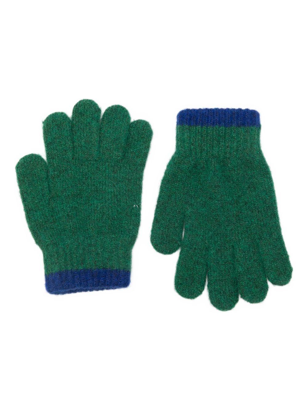 Guanti per bambino Bobo Choses verdi con logo ricamato B225AI038 311 BOBO CHOSES 