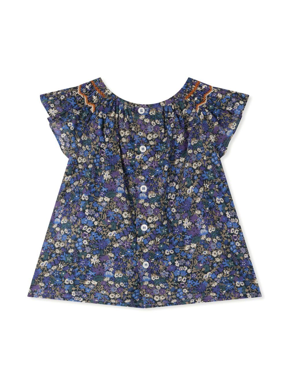 Blusa Noelle per neonata Bonpoint blu con scollo rotondo S05XBLW00012 577 BONPOINT 