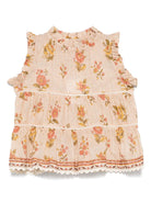 Blusa per bambina Zimmermann Kids beige con stampa floreale 1249TR S253 ZIMMERMANN KIDS 