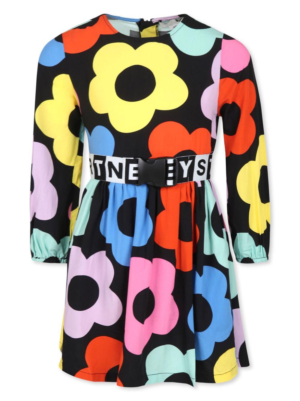 Abito per bambina Stella McCartney Kids nero a fiori TV1E30 Z2166 930MC STELLA McCARTNEY KIDS 