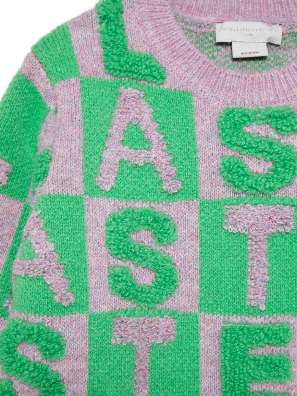 Abito per bambina Stella McCartney Kids grigio e verde con applicazione TV1E20 Z2293 999 STELLA McCARTNEY KIDS 