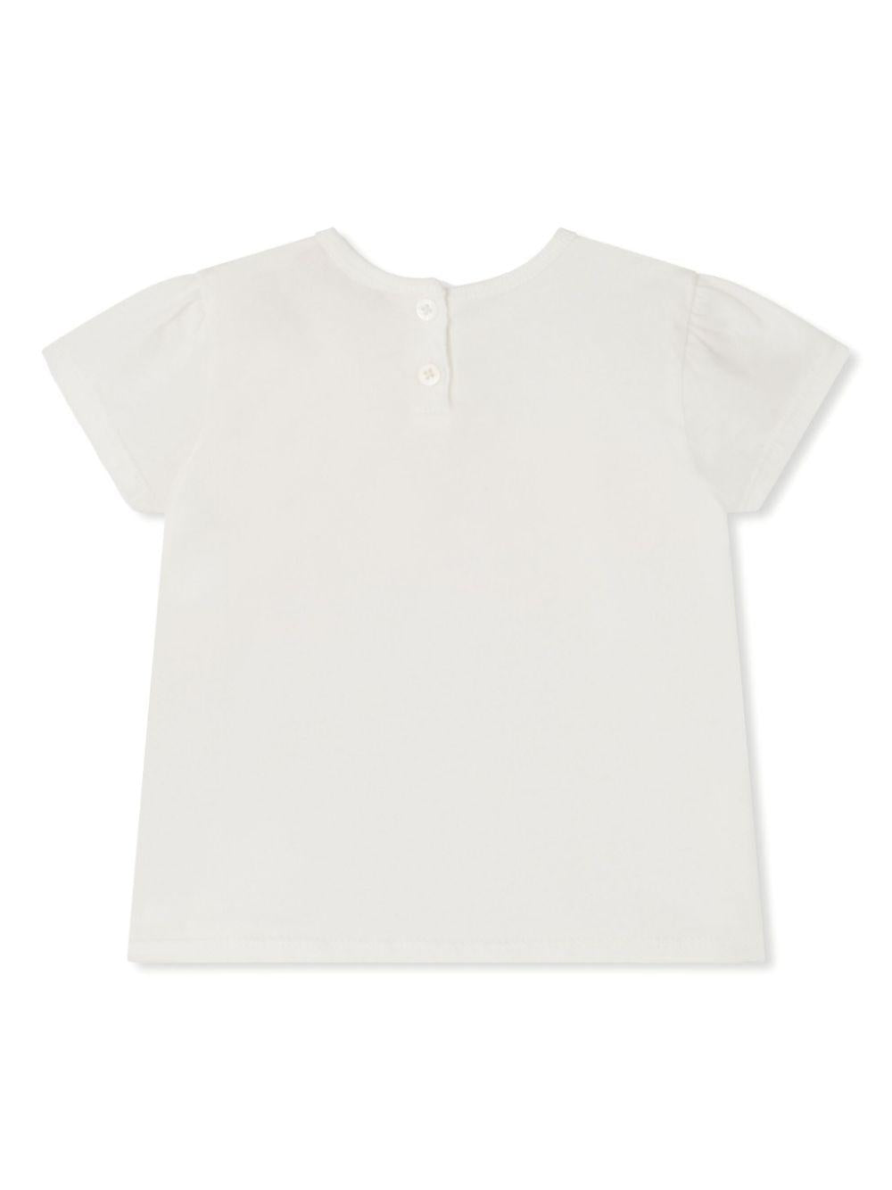 T-shirt per neonata Bonpoint Cira bianco con stampa con testo C05XTSK00002 102 BONPOINT 