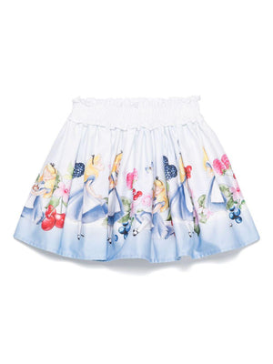 Monnalisa Disney white miniskirt for girls with print
