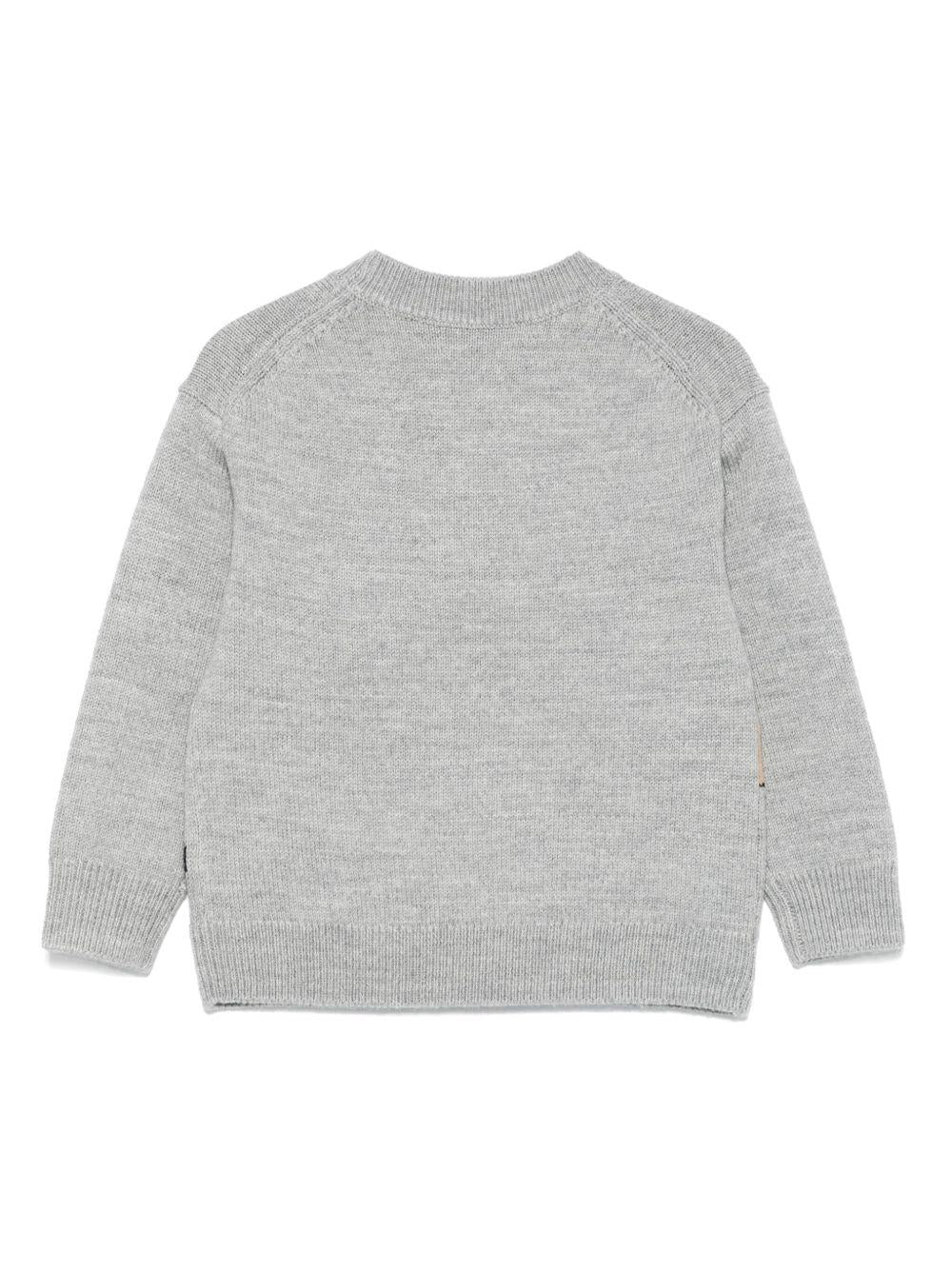 Maglione per bambino Burberry Kids grigio con orso Thomas 8109458 A1373 BURBERRY KIDS 