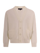 Cardigan per bambino Emporio Armani Kids beige con texture traforata EB001221 AF23412 U0007 EMPORIO ARMANI KIDS 