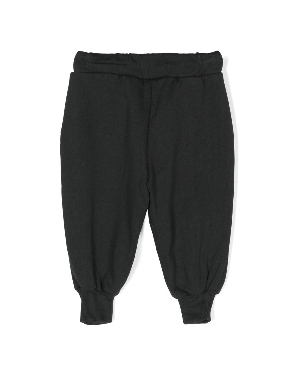 Pantaloni sportivi con applicazione logo per neonato Mini Rodini nero con calzini a coste 1000014699NB BLACK MINI RODINI 