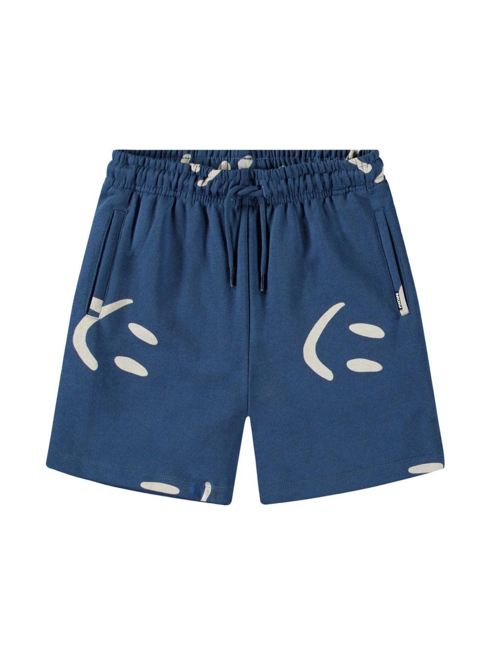 Shorts per bambino Molo Amil blu con stampa smiley all-over 1S25H203 9338 MOLO 