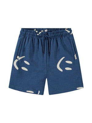 Molo Amil boys' blue shorts with all-over smiley print