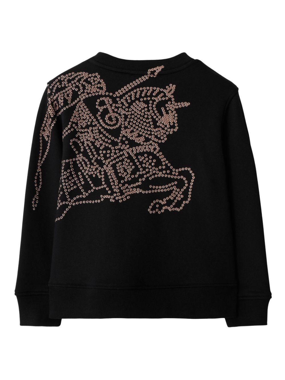 Felpa EKD girocollo in cotone per bambino Burberry Kids nero con finitura metallica 8091028 A1189 BURBERRY KIDS 
