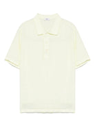 Polo leggera per bambino Il Gufo giallo lime in lino P25PC060L6006 515 IL GUFO 