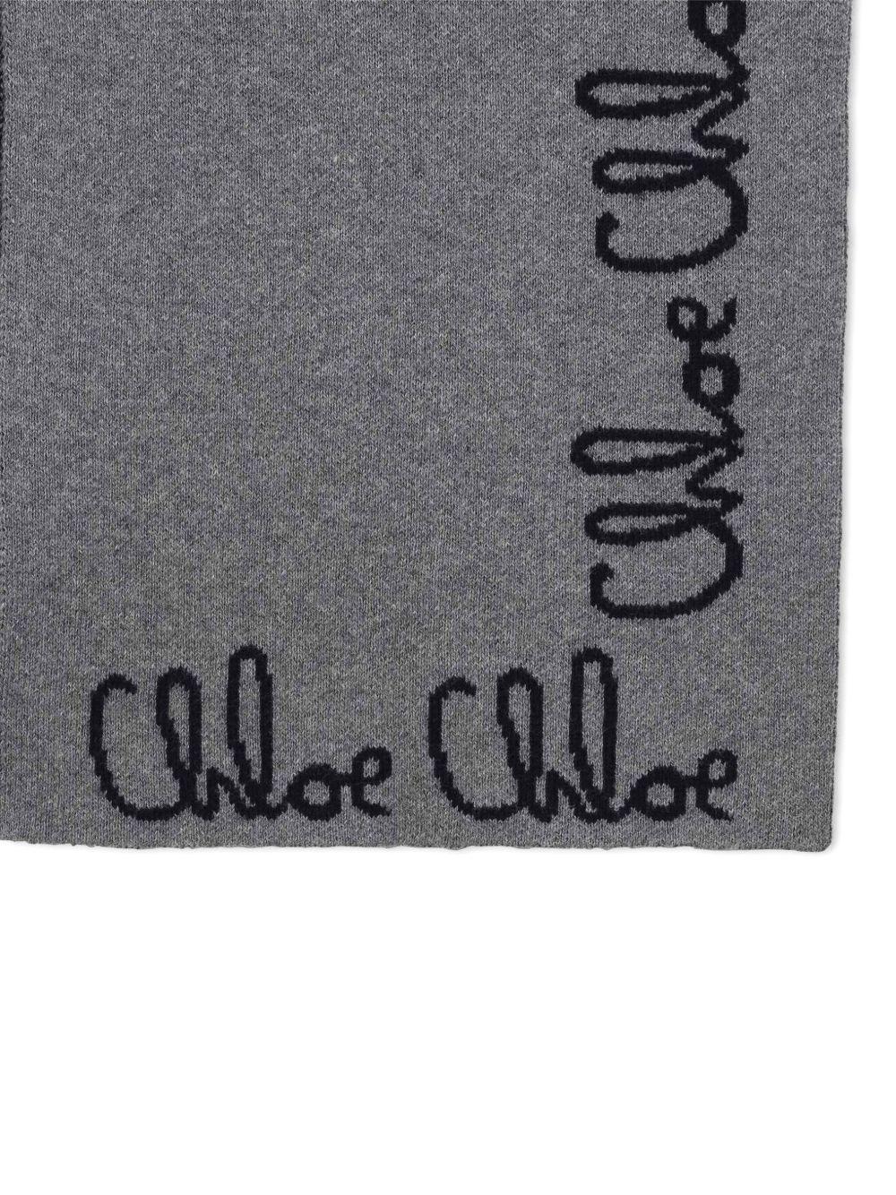 Sciarpa per bambina Chloé Kids grigia con stampa logo C20674 A46 CHLOE' KIDS 