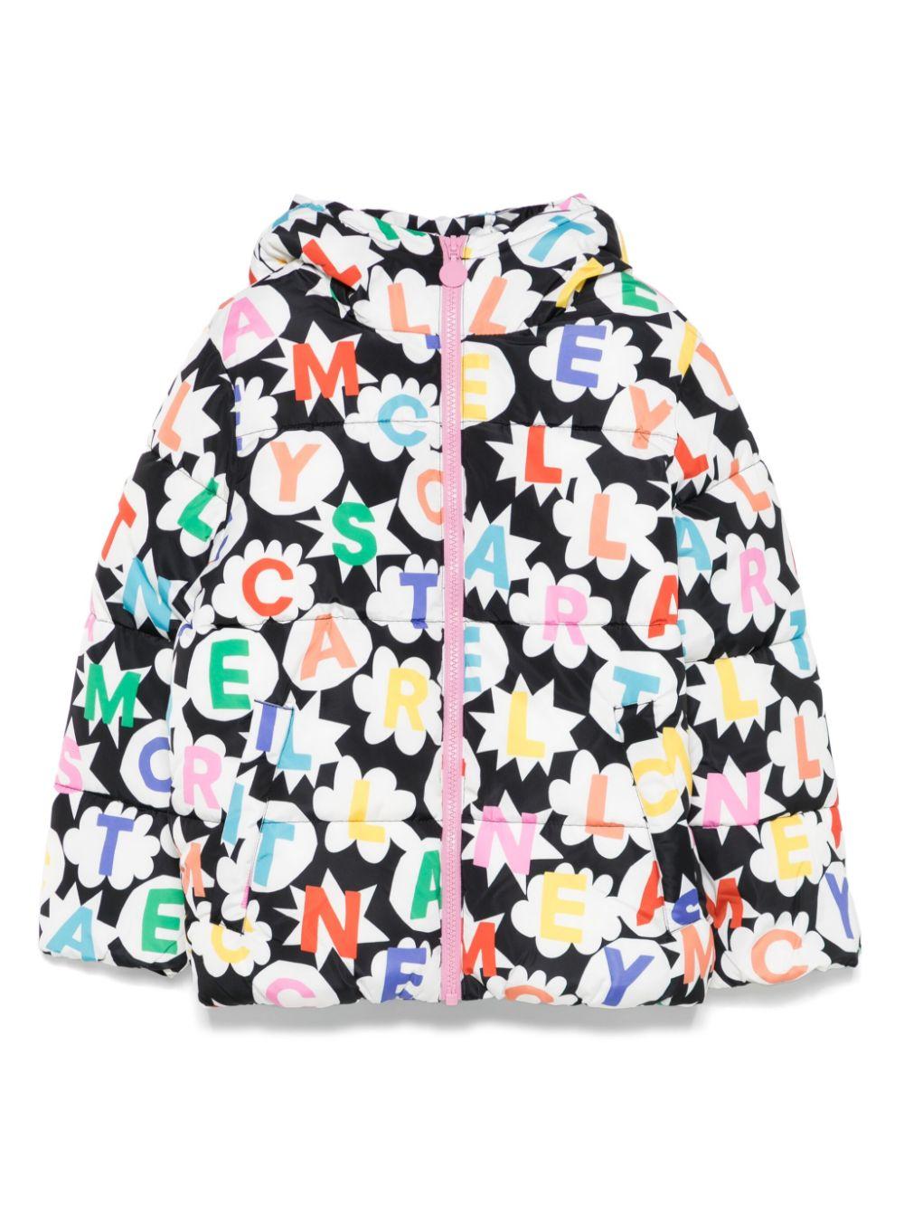 Giubbino per bambina Stella McCartney Kids nero con stampa logo all over TV2B67 Z2052 930MC STELLA McCARTNEY KIDS 