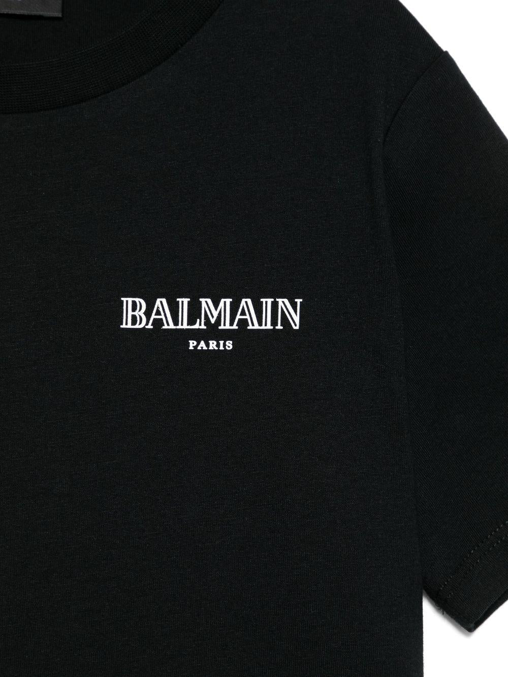 T-shirt per bambino Balmain Kids nero con stampa logo BW8P11 Z0116 930BC BALMAIN KIDS 