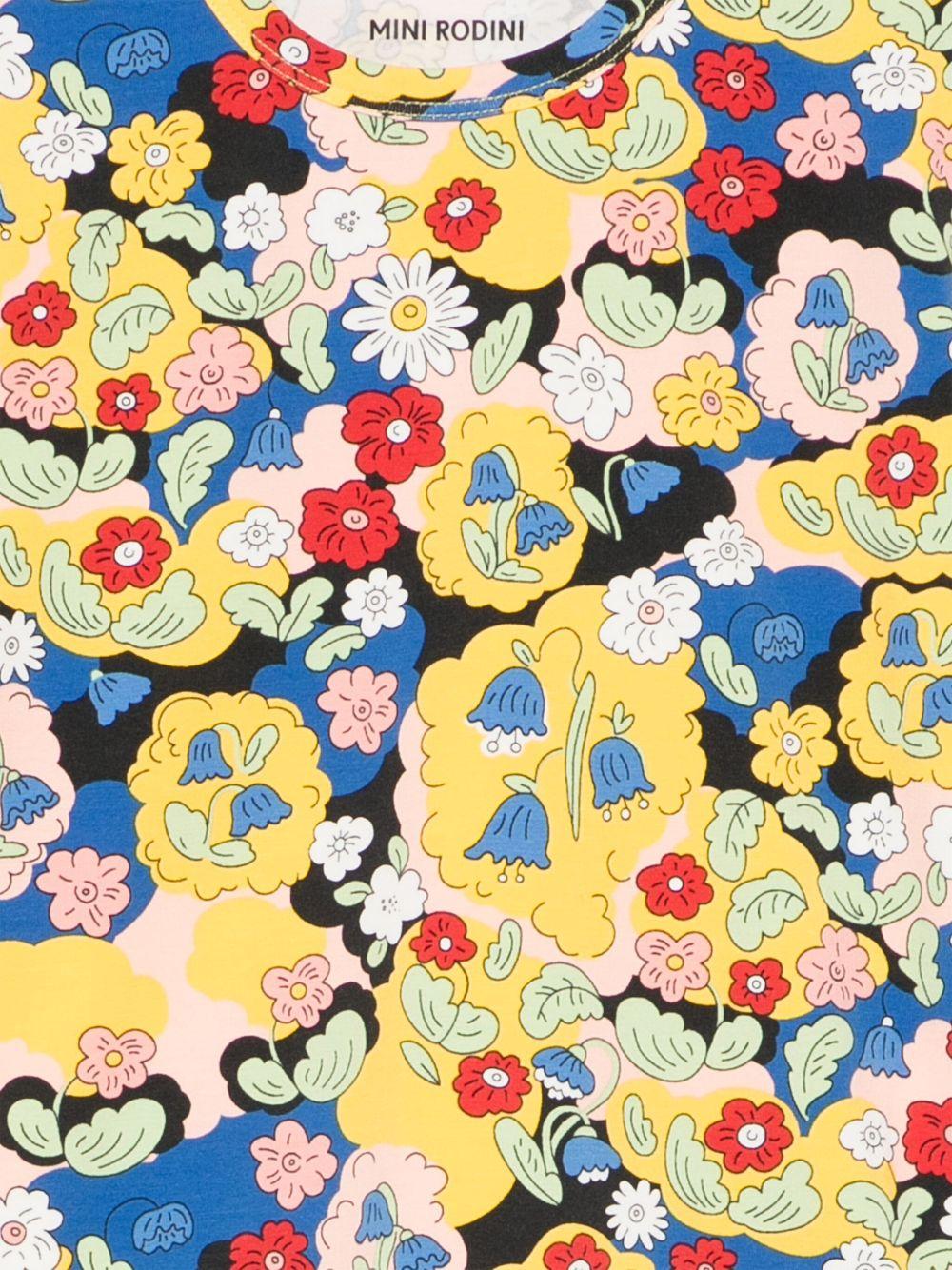 Maglietta per bambina Mini Rodini multicolore con stampa floreale 2562010300 MULTI MINI RODINI 