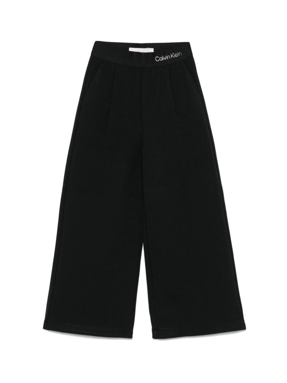 Pantaloni con banda logo per bambina Calvin Klein Kids nero con dettagli plissettati IG0IG02780 BEH CALVIN KLEIN KIDS 