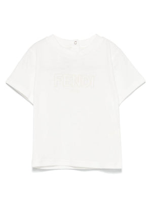 Fendi Kids white snap-button T-shirt for babies