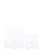 Coperta smerlata per neonati Mariella Ferrari bianco con fiocco LZA1 AZZURRO MARIELLA FERRARI 