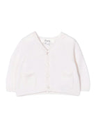 Cardigan per neonata Bonpoint bianco con scollo a V PEBDA2734CA 002 BONPOINT 