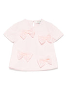 T-shirt per neonata A'lapage rosa in cotone con dettaglio fiocchi AL09 ROSA A'LAPAGE 