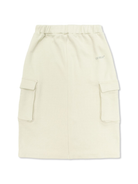 Gonna in cotone per bambina Off-White Kids bianco con spacco posteriore OGCK005S25FLE001 0572 OFF WHITE KIDS 