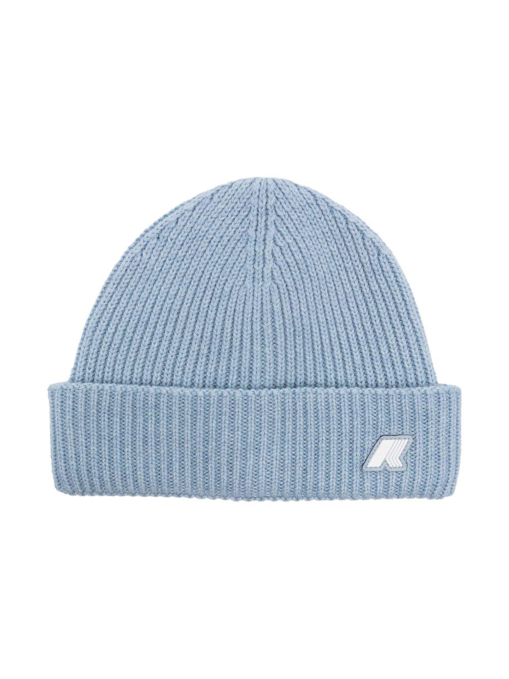 Berretto per bambini K-Way Kids azzurro con applicazione con logo K1151RW KA3 K-WAY KIDS 