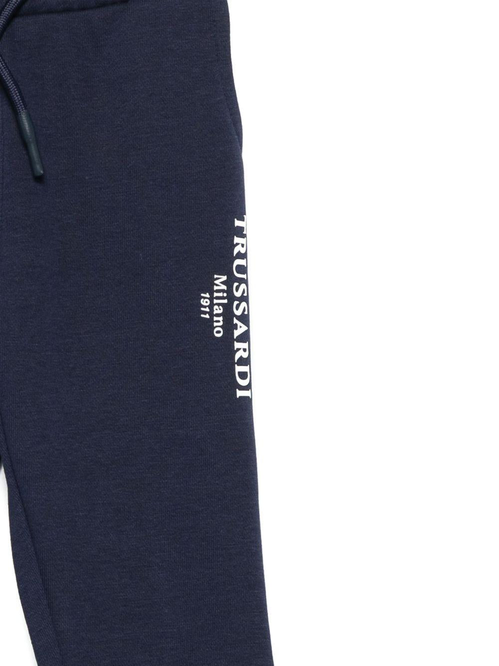 Pantaloni sportivi per neonato Trussardi Junior blu con vita con coulisse elasticizzata TIP25015PA BLUE NAVY TRUSSARDI JUNIOR 