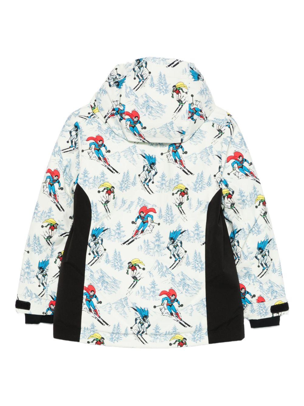 Giubbino per bambino Mc2 Saint Barth Kids bianco con stampa grafica all-over WLD0001 00823I MC2 ST. BARTH KIDS 