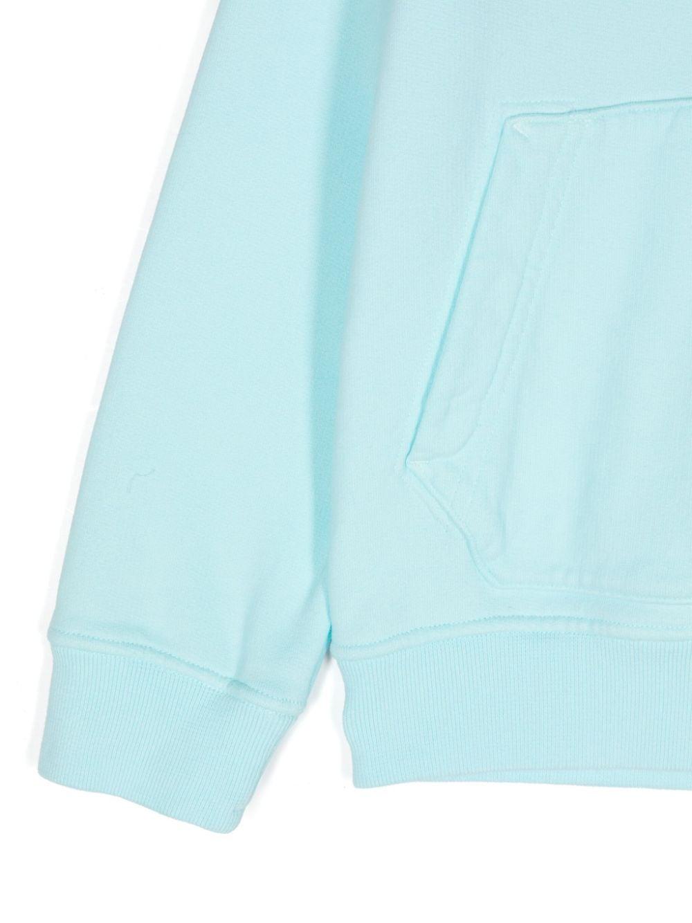 Felpa con applicazione Compass per bambino Stone Island Junior azzurro con cappuccio 811661620 V0044 STONE ISLAND JUNIOR 