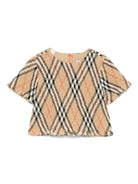 Blusa per neonata Burberry Kids Madeline beige con motivo Vintage Check 8100547 B9368 BURBERRY KIDS 
